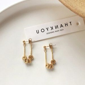 💙💕Last one Golden Circle Sun Thread Earrings